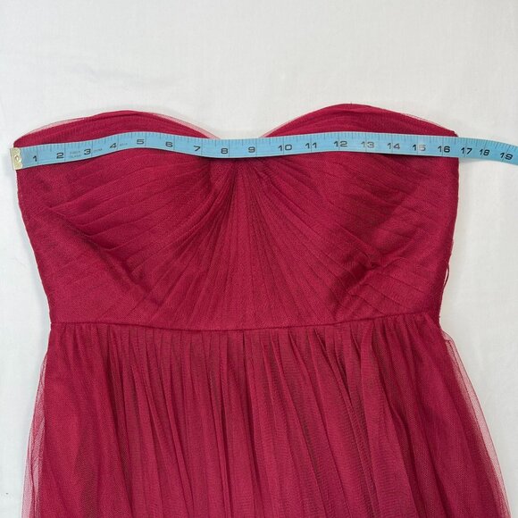 Jenny Yoo Collection Annabelle Dress Tulle Convertible Bridesmaid Red Crimson 8 - Picture 9 of 15